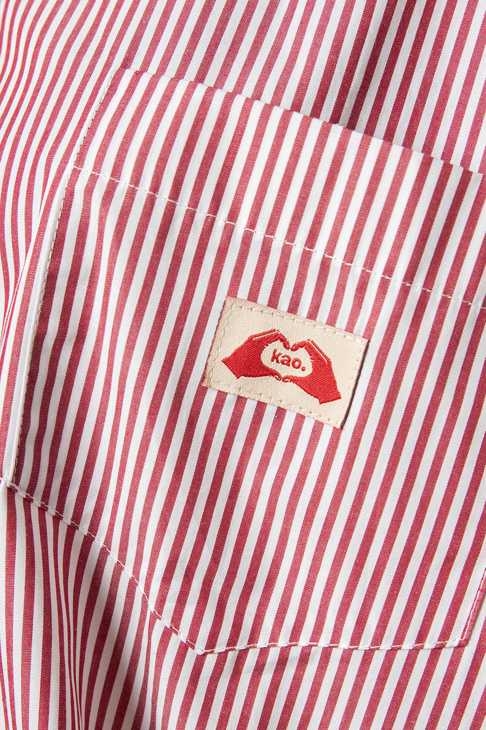 Chemise Stripe Hand Heart Kao Ivoire/Rouge