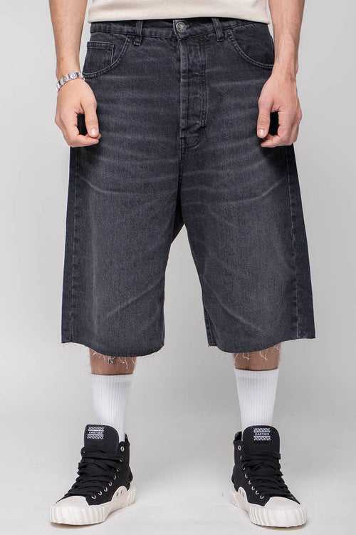 Bermuda Loose Baggy Denim Schwarz