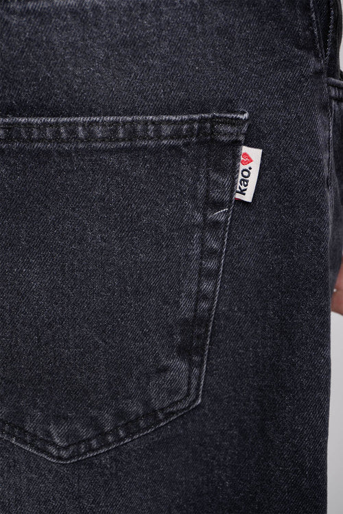 Bermuda Loose Baggy Denim Schwarz