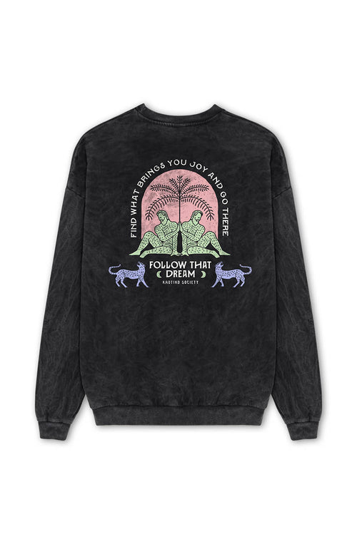 Verwaschenes schwarzes Dream-Sweatshirt