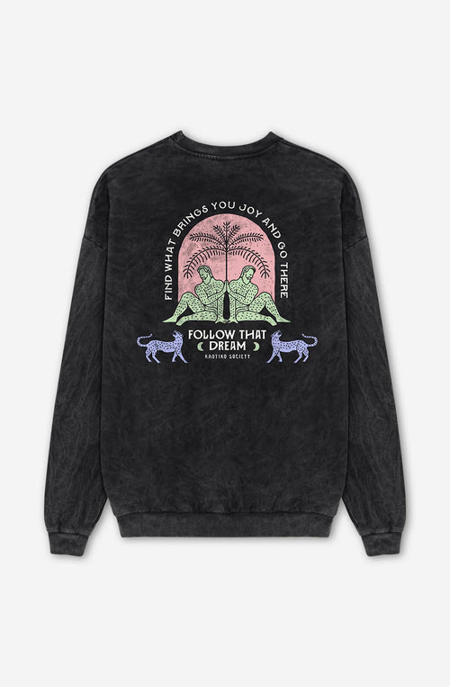 Verwaschenes schwarzes Dream-Sweatshirt