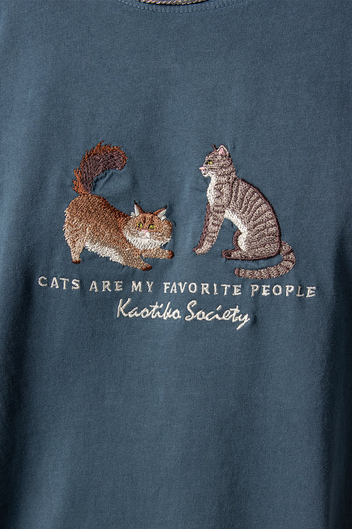 Washed Cats Navy T-Shirt