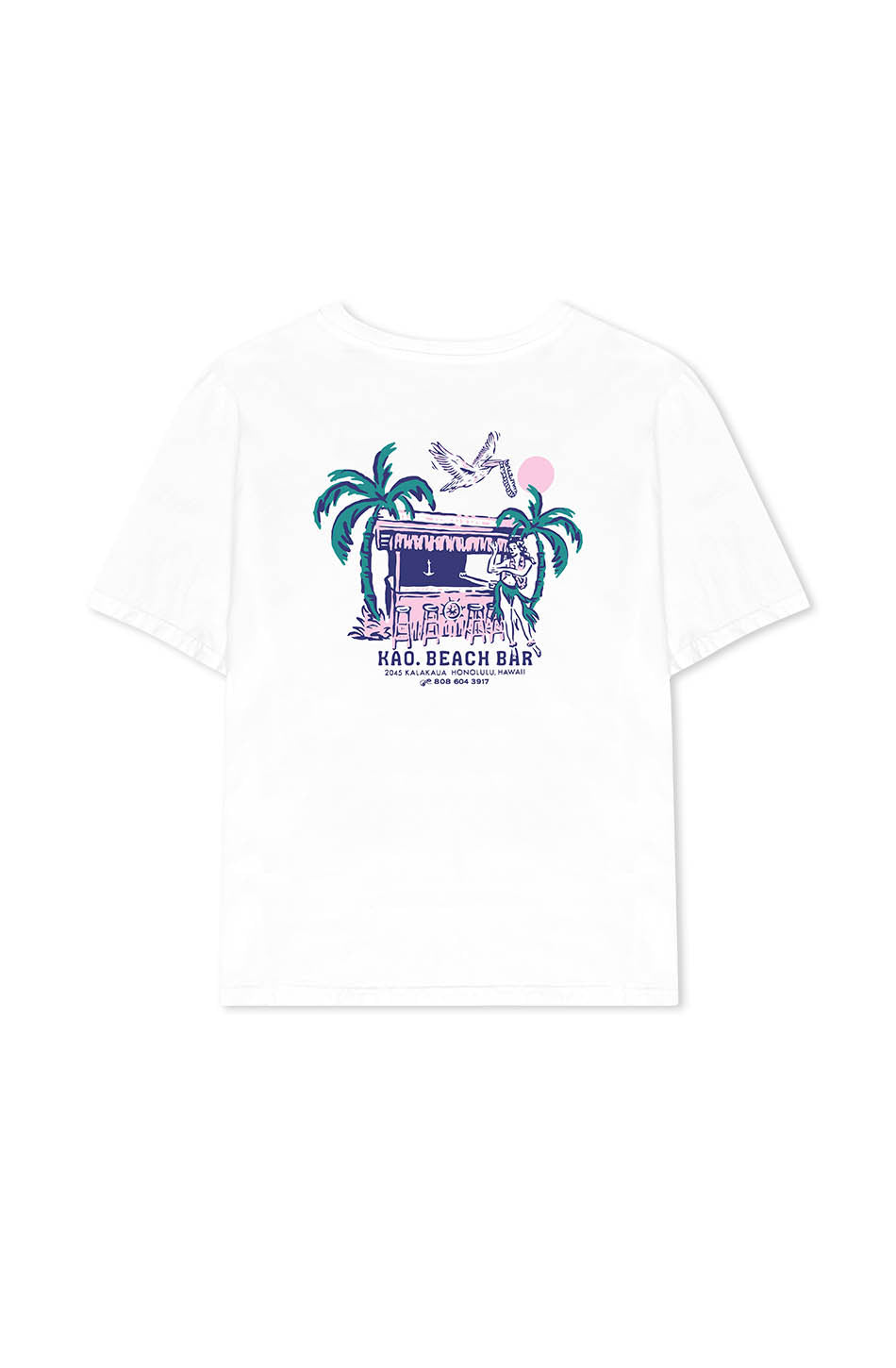 Tee-shirt Washed Beach Bar White