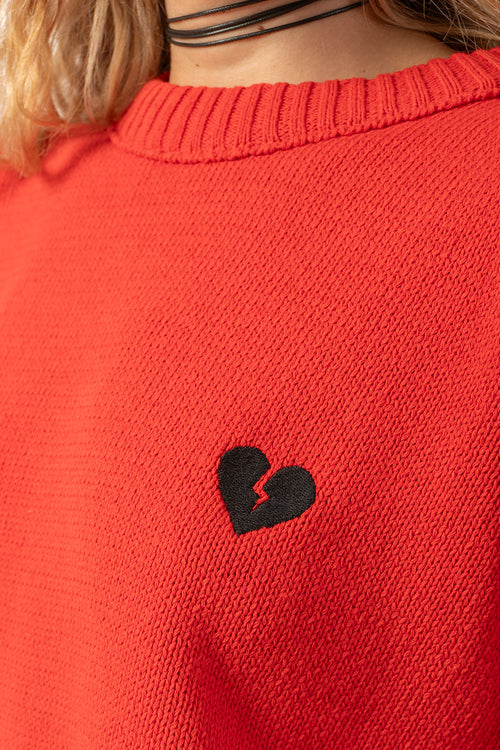 Broken Heart Red Sweater