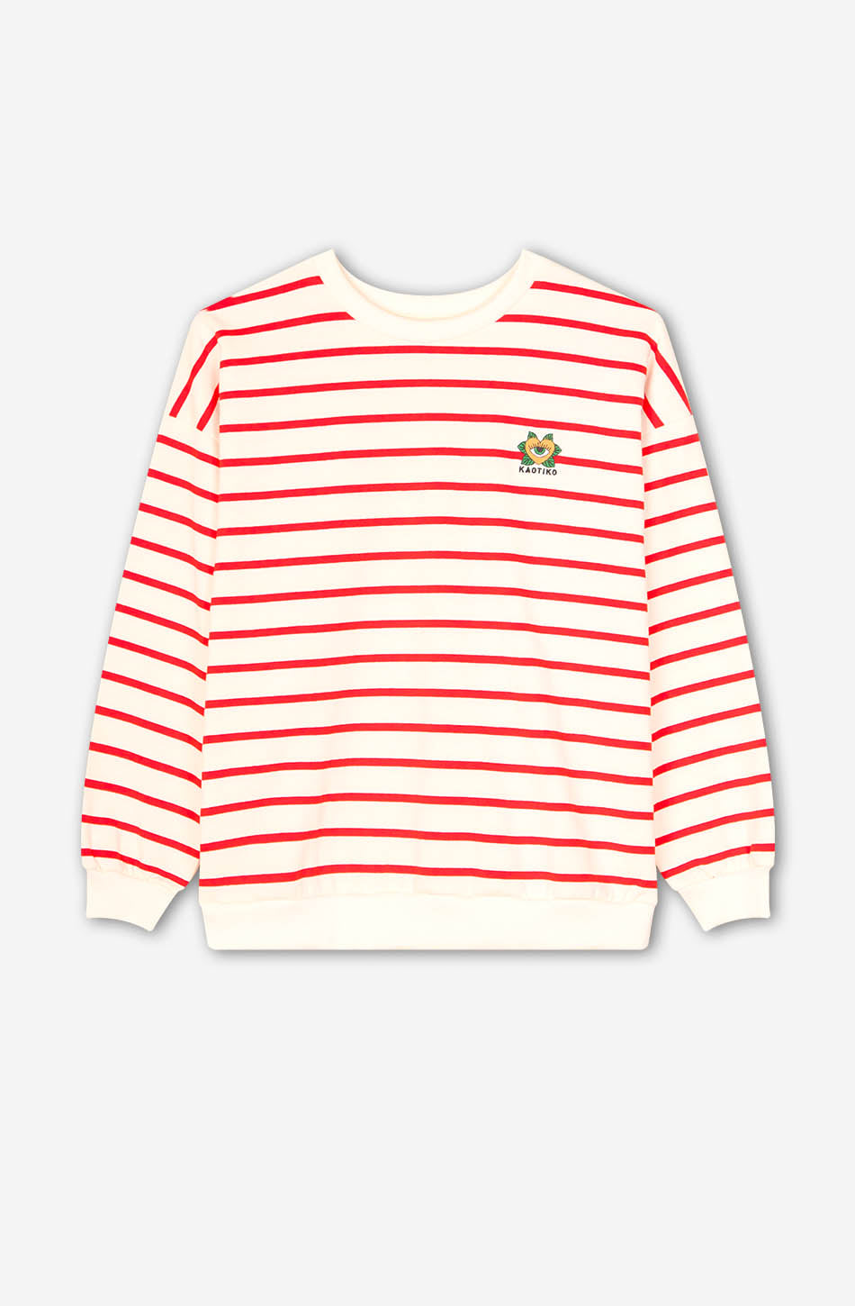 Sweatshirt Heart Stripes Red/ Ivory