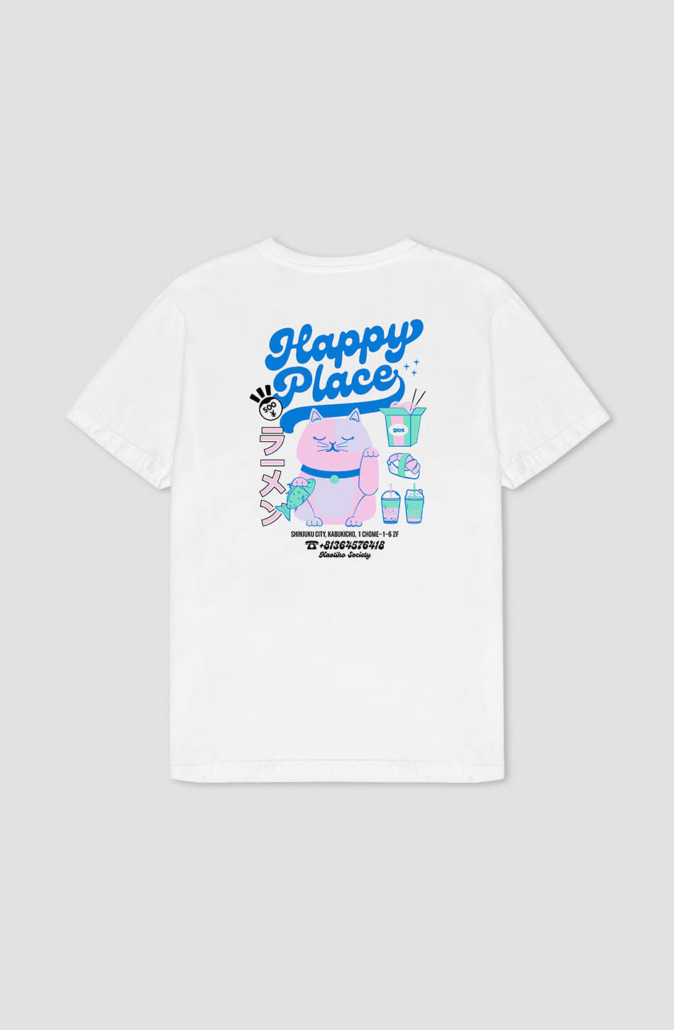 Verwaschenes weißes Happy Place T-Shirt