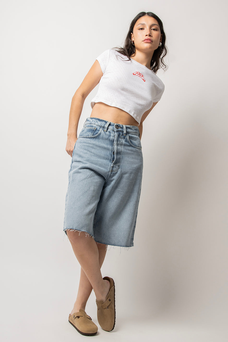 Lockere Baggy Denim Bermuda Shorts