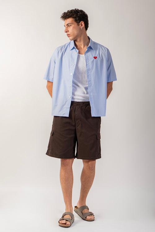 Bermuda Cargo Wide Leg Braun Hell