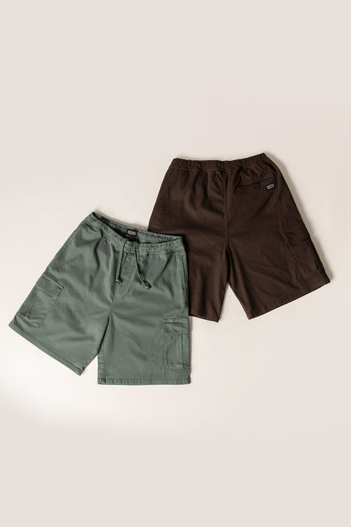 Bermuda Cargo Wide Leg Palid Green