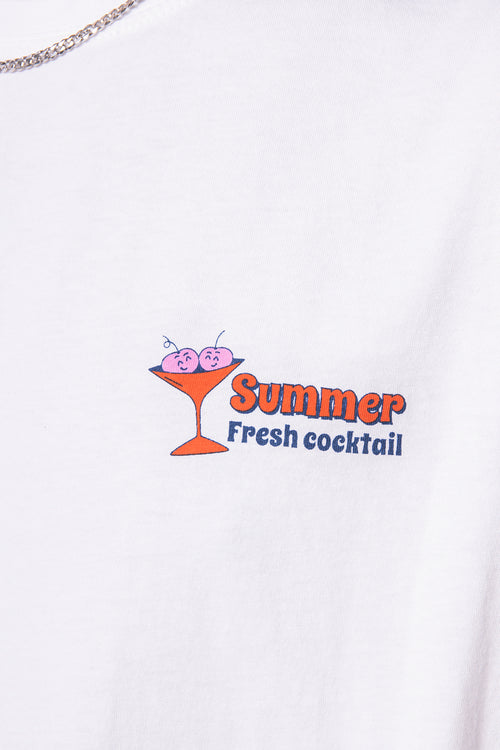 Washed Tropical Bar White T-shirt