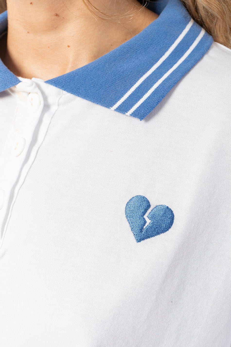 Broken Heart Poloshirt in Weiß