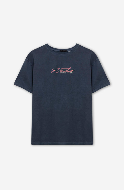 Washed T-Shirt On Vacation Navy