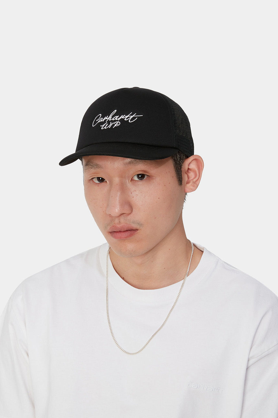 Carhartt Wip Signature Trucker Kappe in Schwarz/Weiß