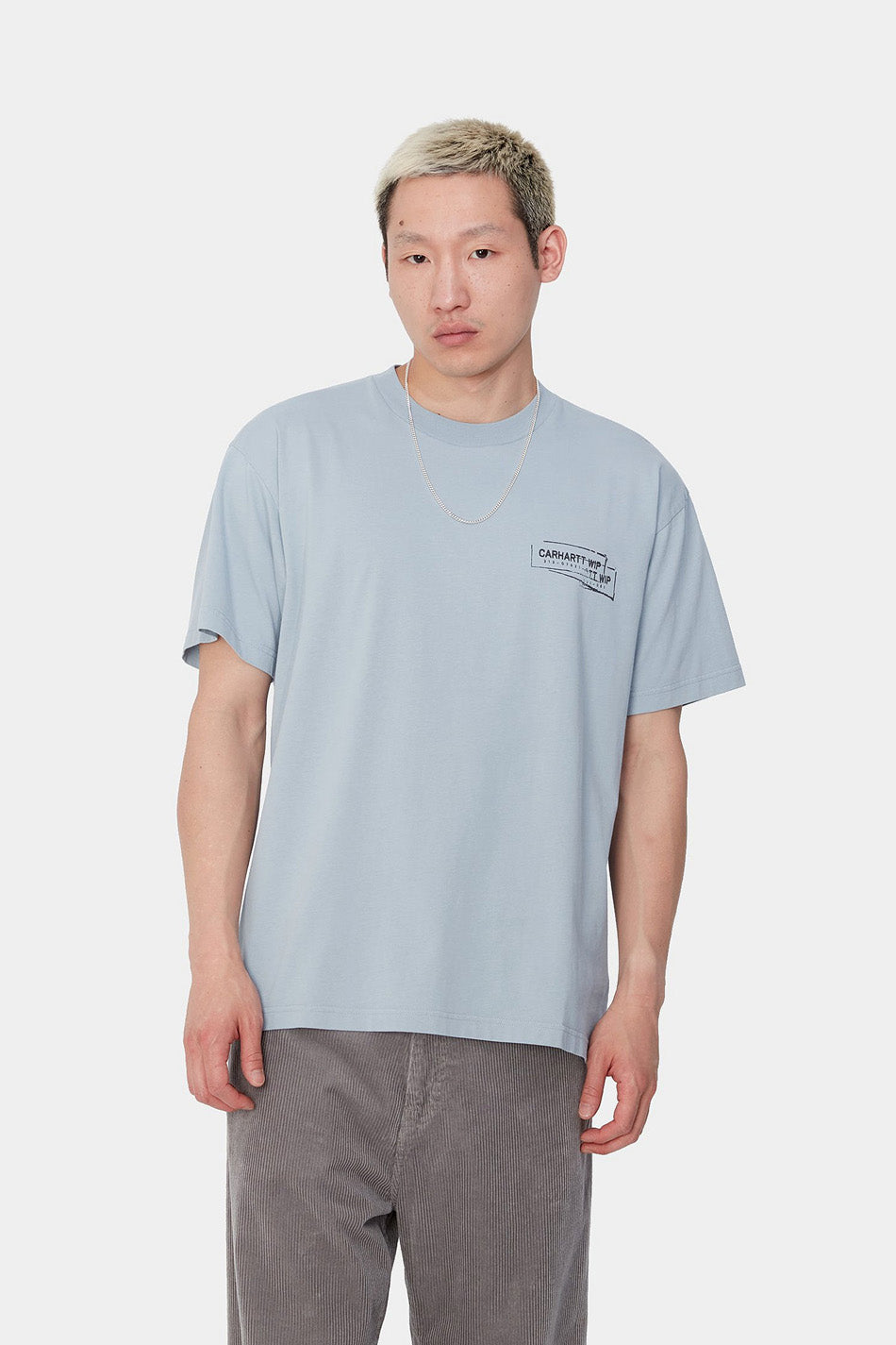 Carhartt WIP S/S Stamp Misty Sky / Black T-Shirt