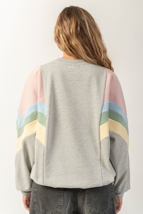 Ginger Sweatshirt in Grau/Rosa/Himmelblau