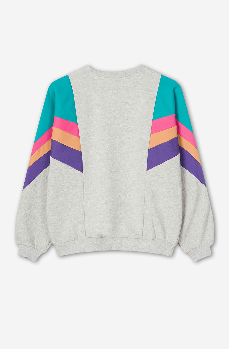 Ginger Sweatshirt in Grau/Smaragdgrün/Fuchsia