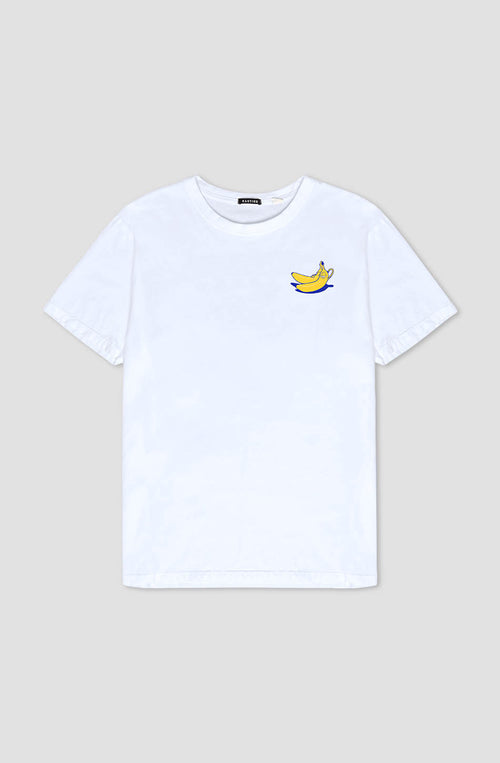 T-Shirt Gewaschene Banane Weiß