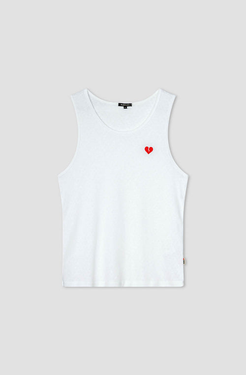 Weißes Tank-Herz-T-Shirt