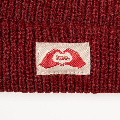 Heart Hand Kao Beanie. Maroon