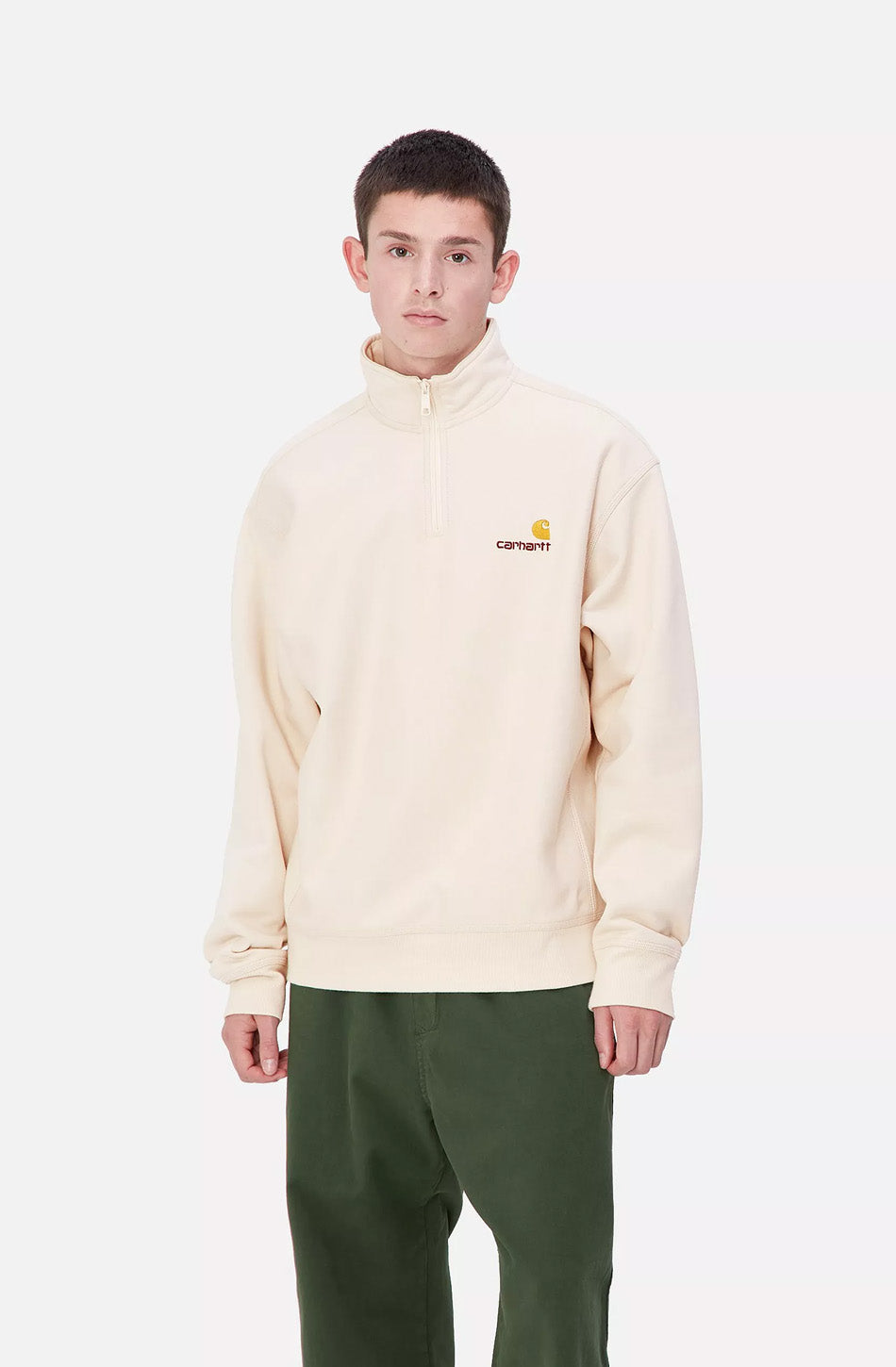 Carhartt WIP Half Zip American Script Moonbeam Sweatshirt