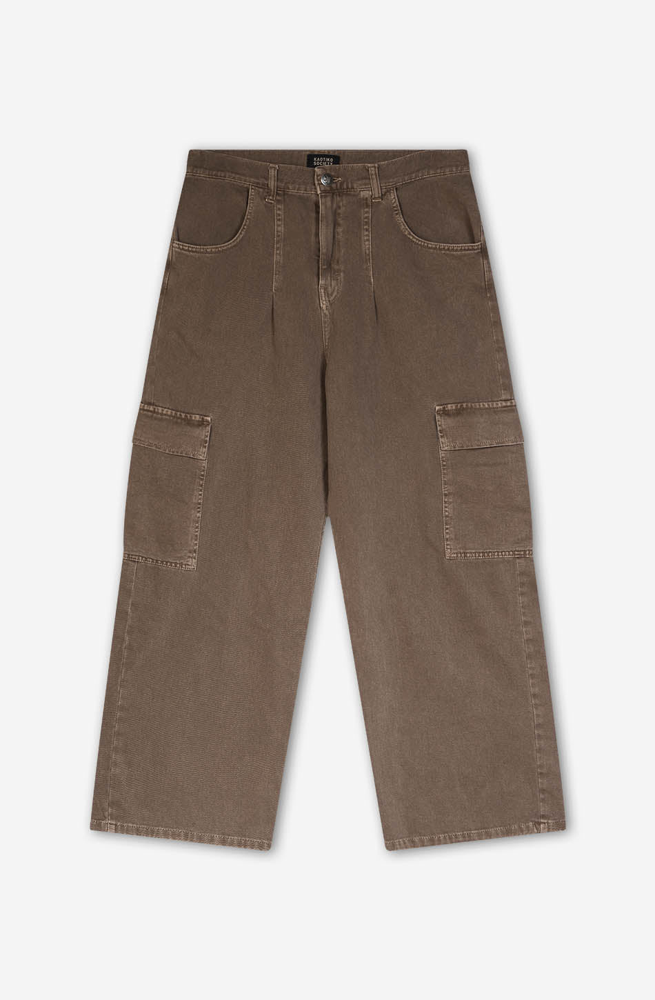 Loose Washed Brown Cargo Pants