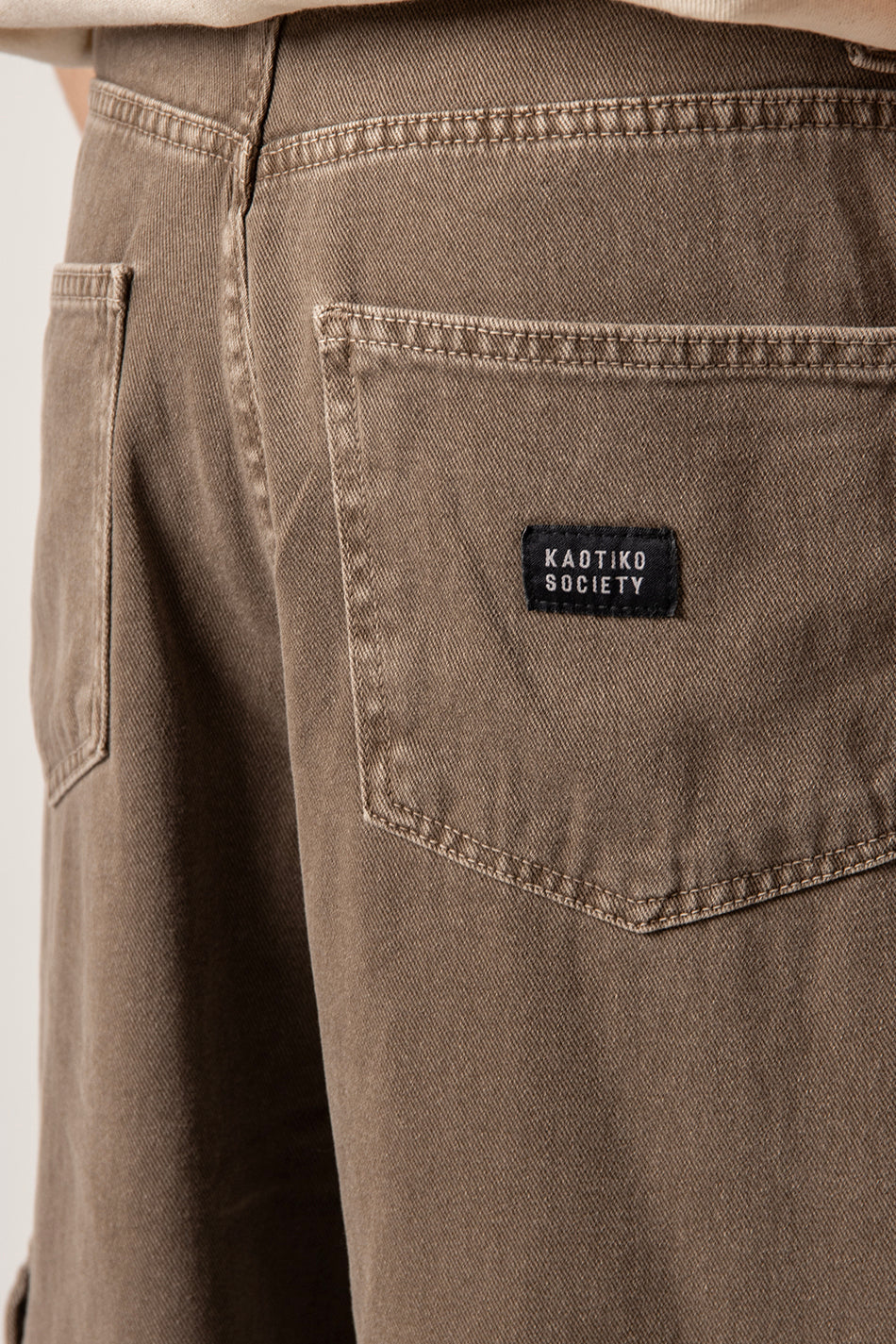 Loose Washed Brown Cargo Pants