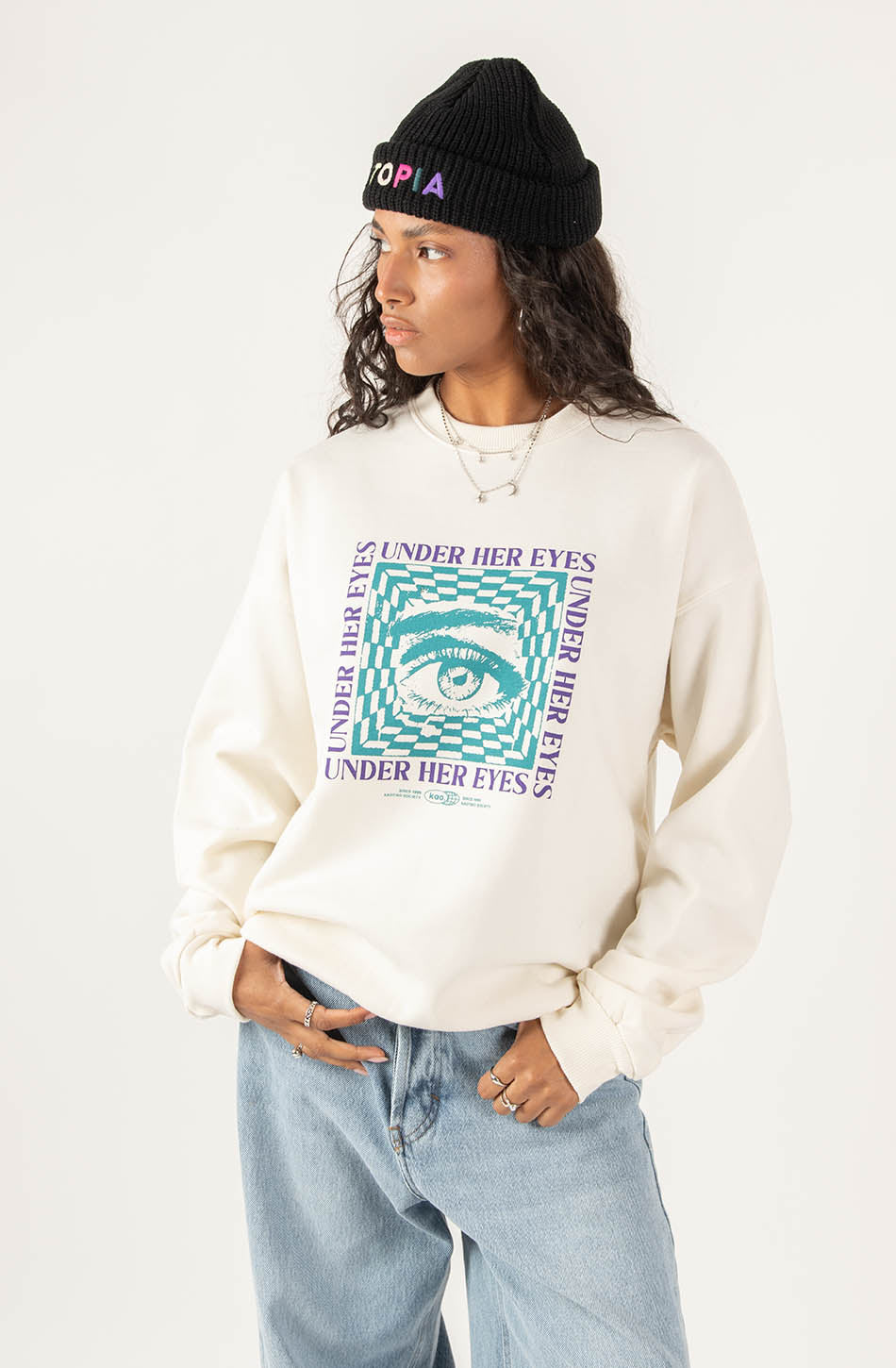 Under Her Eyes Ivory Sweatshirt