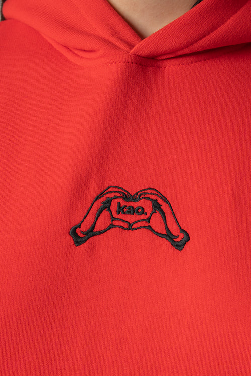 Herz-Hand-Kao-rotes Sweatshirt