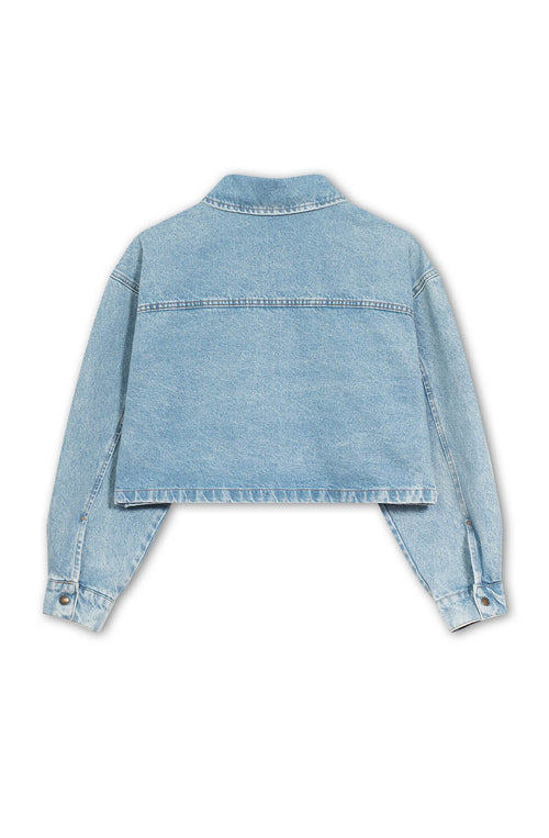 Pockets Washed Denim Jacket