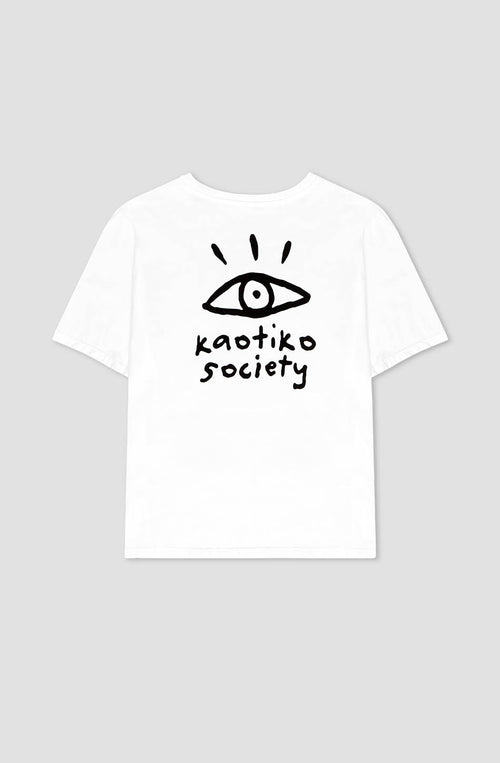 Verwaschenes weißes Boy Eye T-Shirt