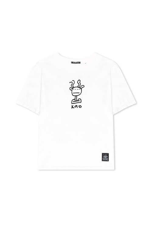 T-shirt blanc délavé Boy Eye