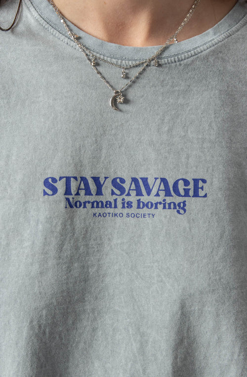 T-shirt Washed Stay Savage Steel 