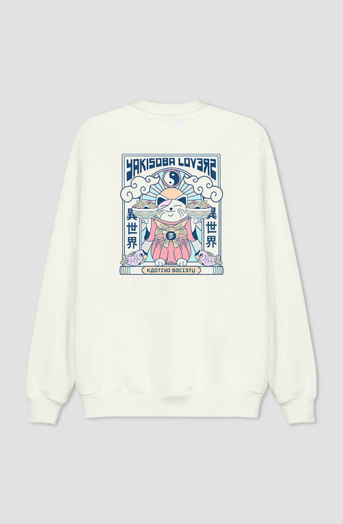 Yakisoba Lovers Sweatshirt aus elfenbeinfarbener Bio-Baumwolle