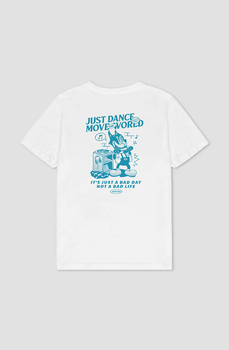 Verwaschenes weißes Just Dance Cat Music T-Shirt