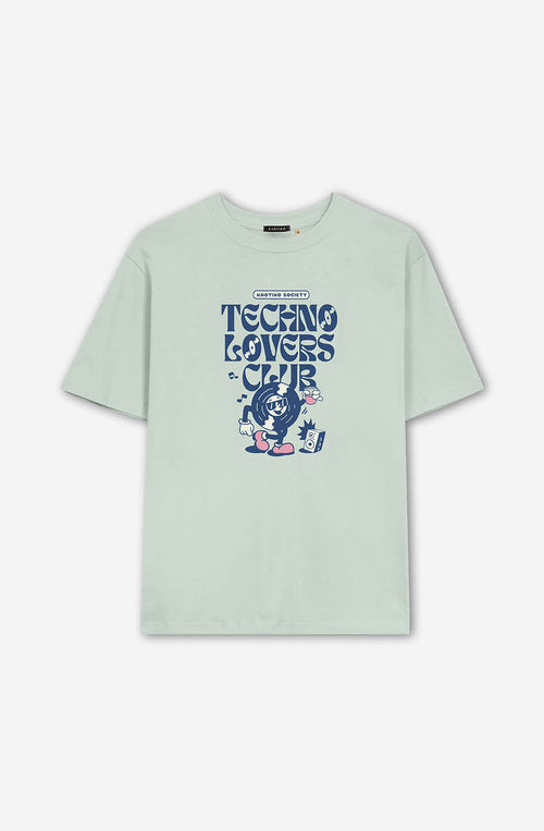 Washed Techno Lovers Club Apple Green T-shirt