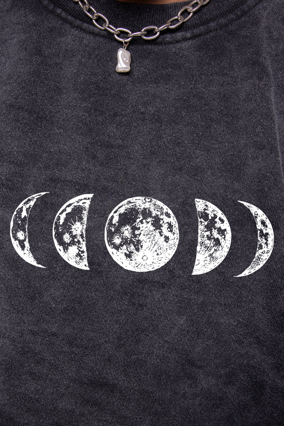 Handgewaschenes schwarzes Space-Sweatshirt