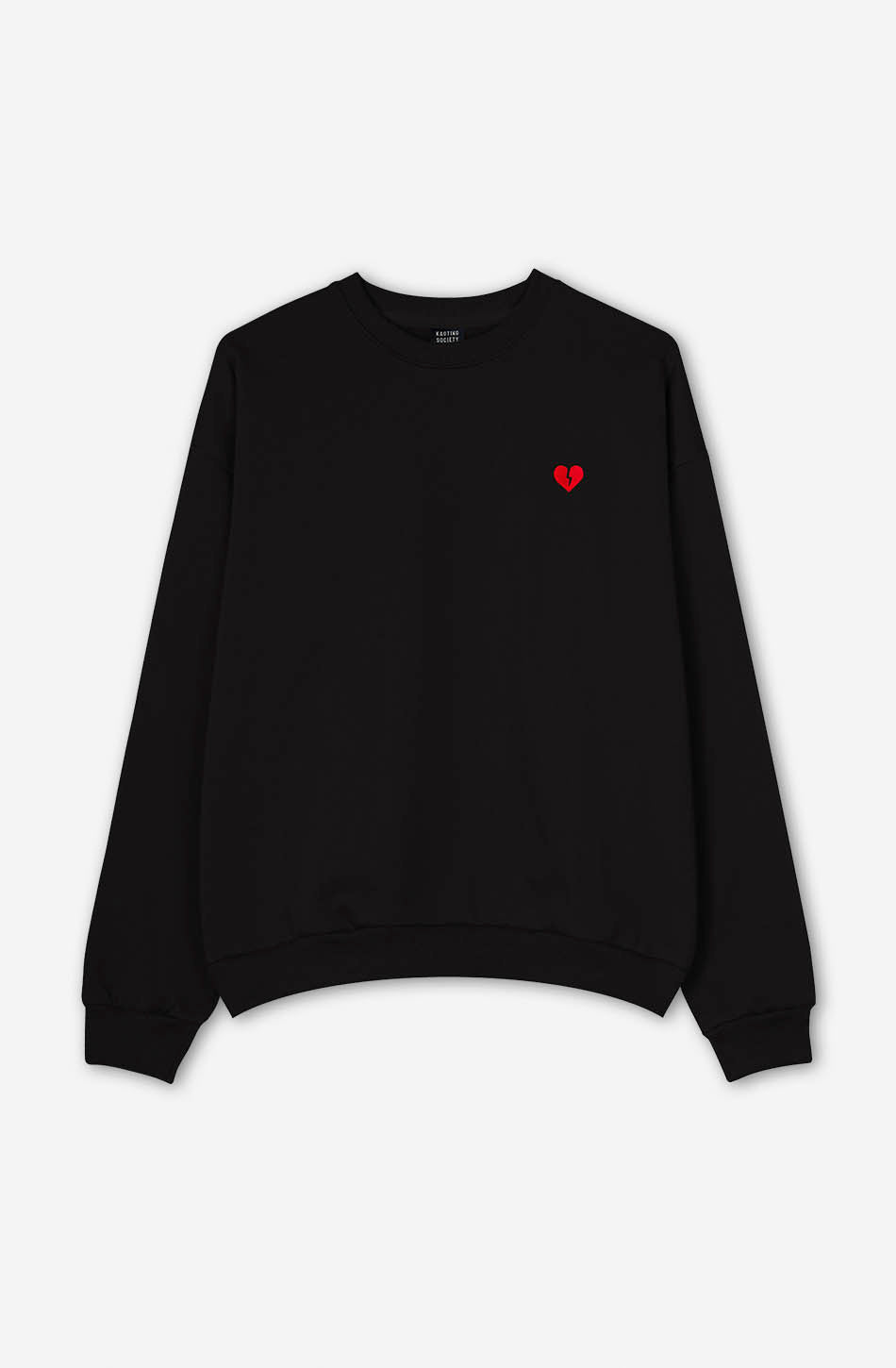 Gewaschenes „Broken Heart“-Sweatshirt in Schwarz