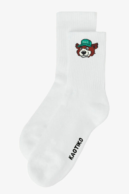 Chaussettes blanches en forme d'ours