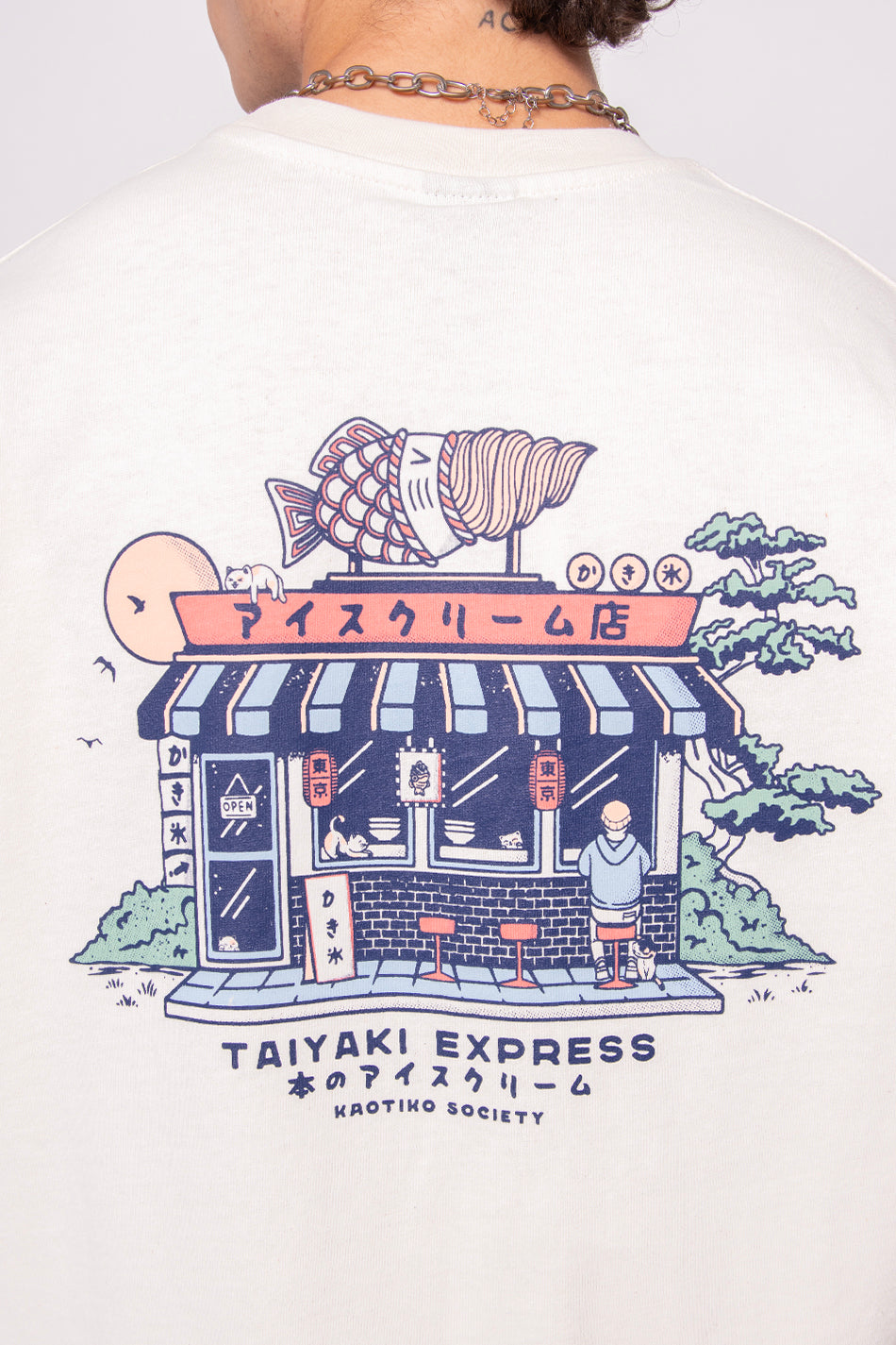 T-Shirt aus Bio-Baumwolle in Taiyaki-Elfenbein