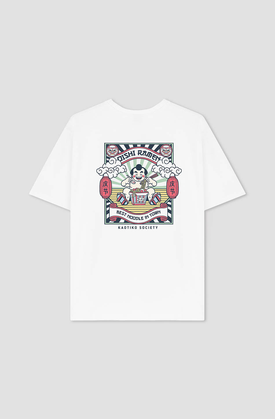 Weißes Oishi Ramen-T-Shirt aus Bio-Baumwolle