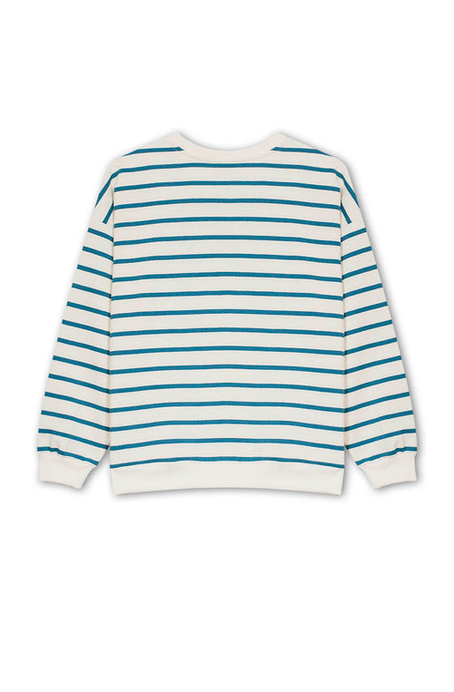 Gestreiftes Sweatshirt in Blau/Elfenbein