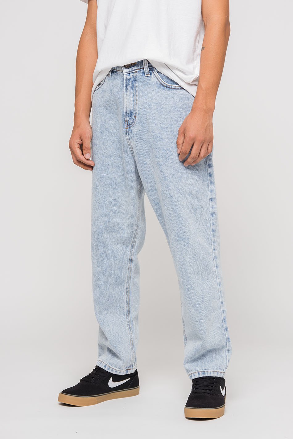 Regular geschnittene Acid-Denim-Hose