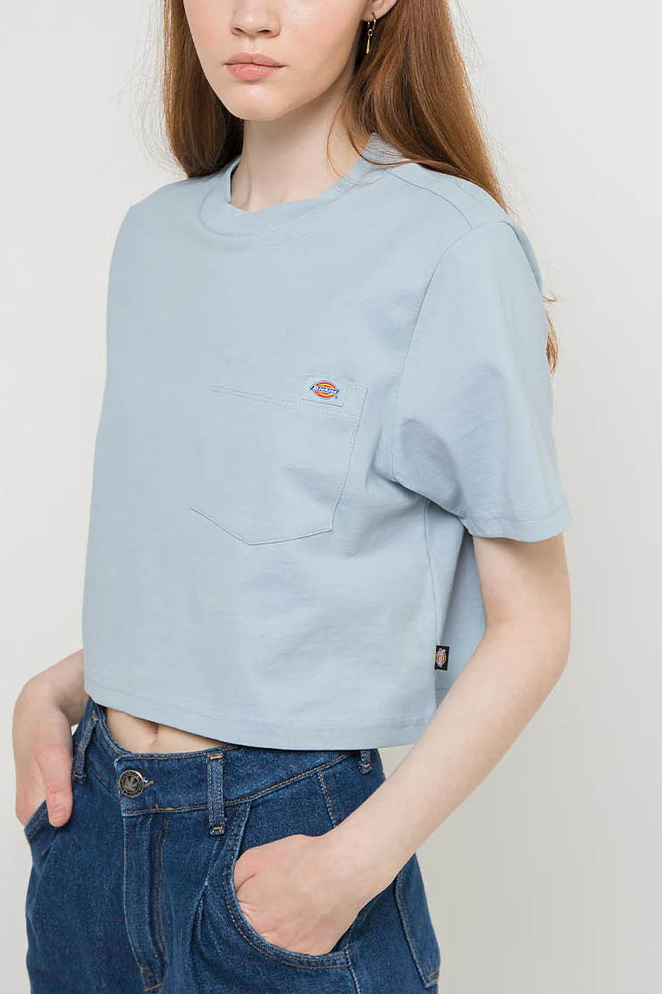 Porterdale blau Dickies Hemd Crop