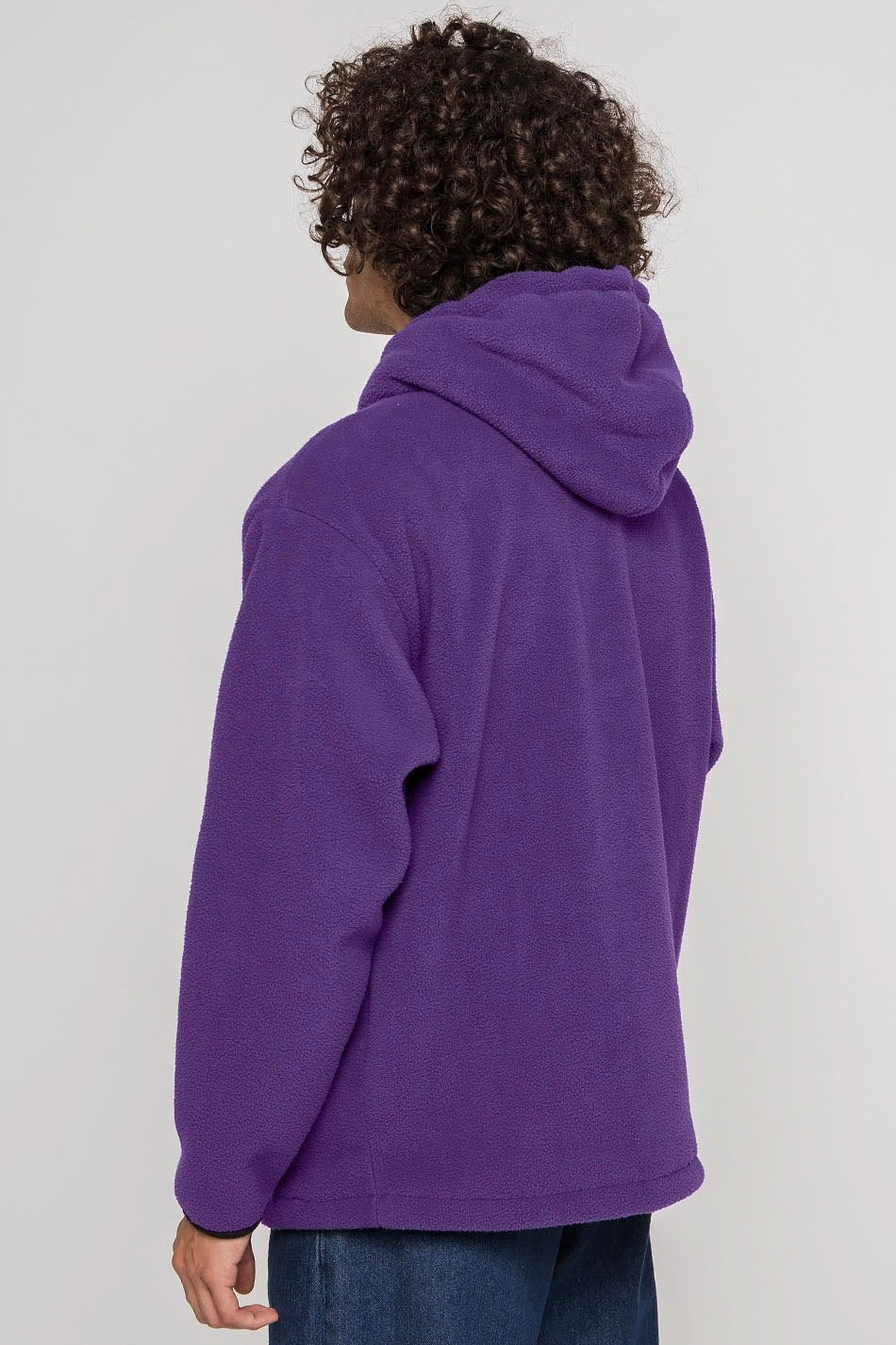 Fleece-Kapuzenpullover Lila