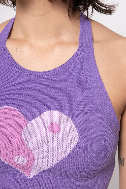 Purple Yin Yang Heart Top