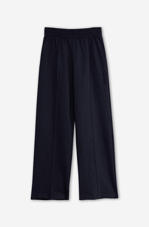 Navy Wide Leg Jogging Bottoms