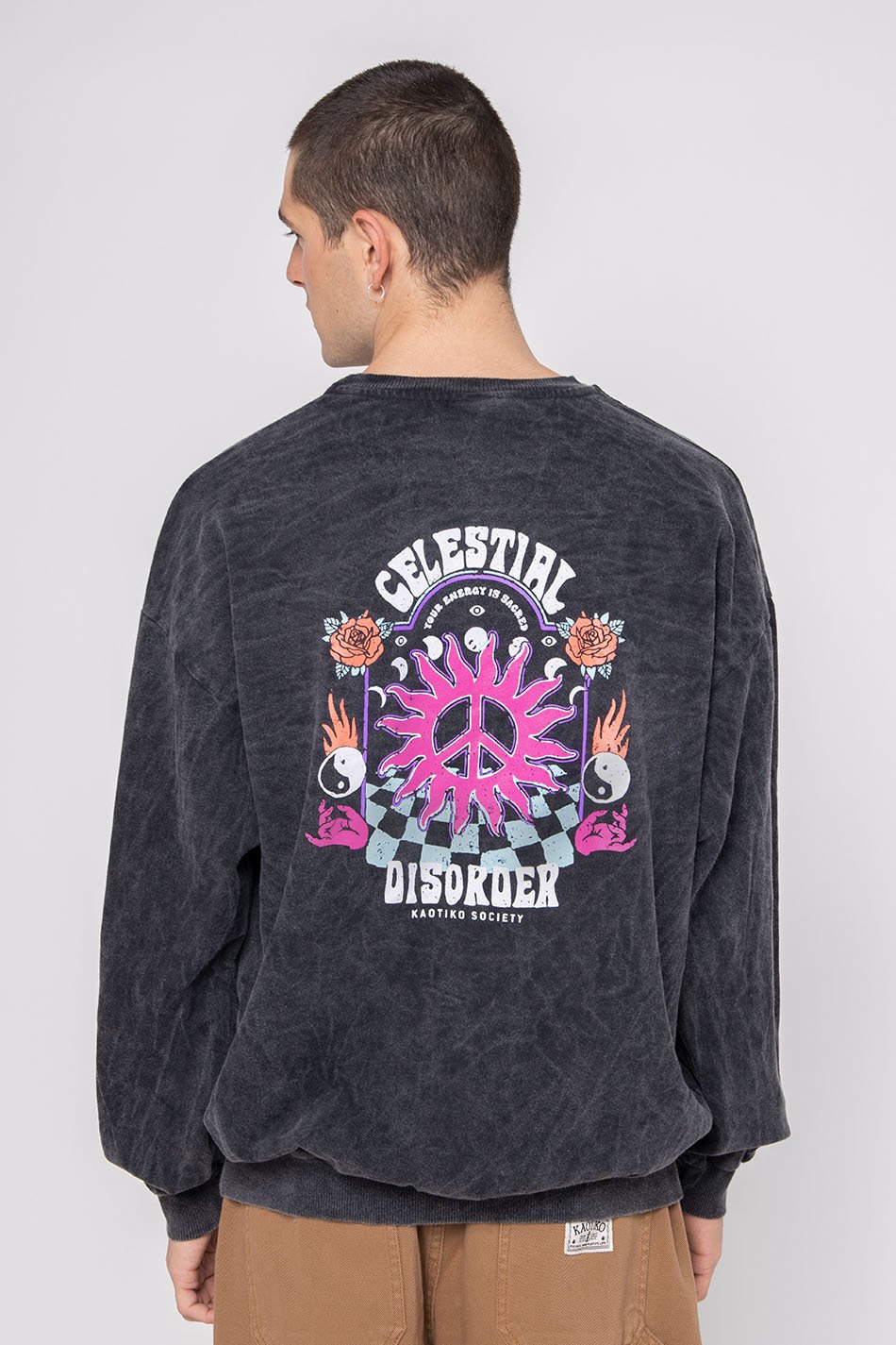 Black Celestial Disorder Washed Sweatshirt