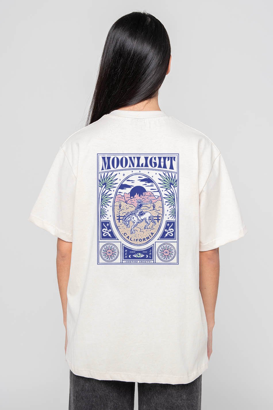 Moonlight Washed T-Shirt in Elfenbeinweiß