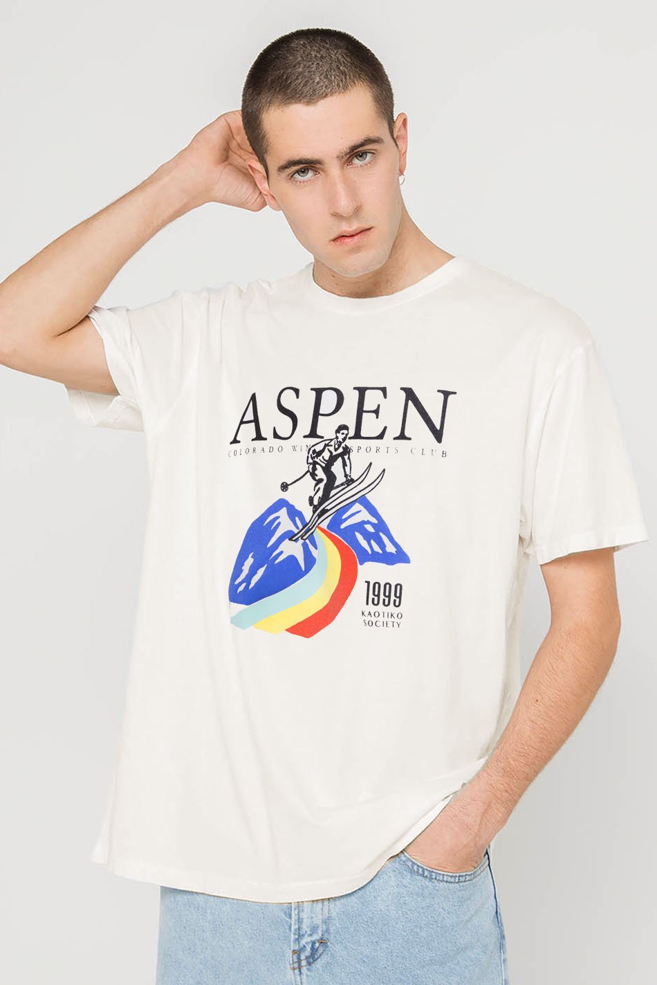 T-Shirt Washed Aspen Ivory