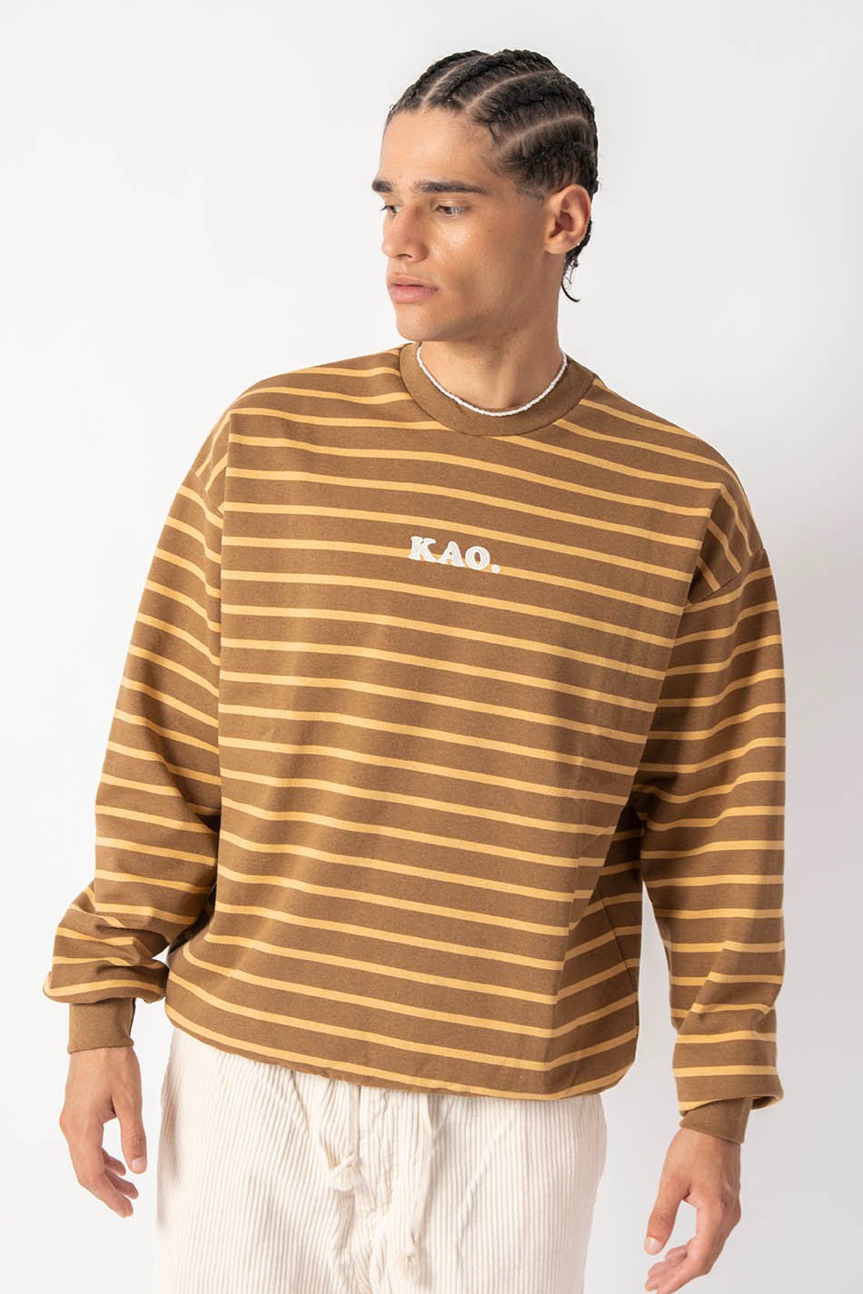 Stripes Kao Sweatshirt Brown